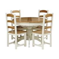 Somerset Painted 110-145cm Ext. Round Table and 4 Chairs
