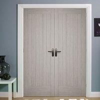 Somerset Light Grey Internal Door Pair is 1/2 Hour Fire Rated and Prefinished