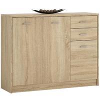 Sonama Oak 3 Door 2 Drawer Wide Cupboard