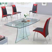 Sofia Clear Glass Dining Table And 6 Dining Chairs