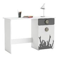 Soccer Childres Computer Desk In Pearl White And Grey