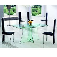 Sofia Large Clear Glass Dining Table And 6 Dining Chairs