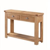 Solero Console Table In Ashwood With 2 Drawers