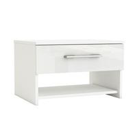 Sophia Bedside Cabinet In White Gloss Fronts With 1 Drawer