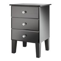 Solitaire Black Mirrored Bedside Cabinet