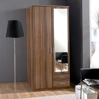 Sourin Mirror Wardrobe In Walnut With 2 Doors And 2 Drawers