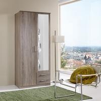 Sourin Mirror Wardrobe In Montana Oak With 2 Doors And 2 Drawers