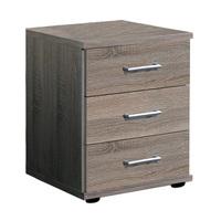 Sourin Bedside Cabinet In Montana Oak With 3 Drawers