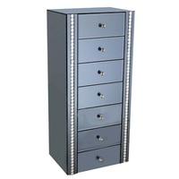 Solano Smoke Glass Chest Of Drawers With 7 Drawers