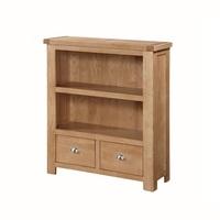 Solero Low Bookcase In Ashwood With 2 Drawers