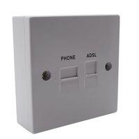 Solwise ADSL Filtered BT / RJ11 Phone / Network Faceplate