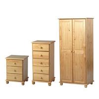 sol 2 door wardrobe 5 drawer narrow chest and bedside set