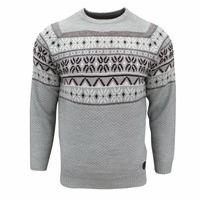 soul star mens venzy nordic knitted jumper grey