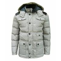Soul Star Mock Men\'s Padded Casual Winter Fashion Coat Jacket Parka taupe