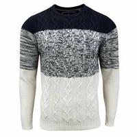 Soul Star Men\'s Caspian Cable Knit Jumper Navy