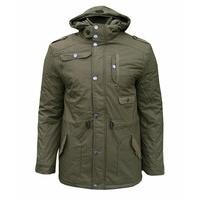 Soul Star Jared Men\'s Padded Casual Winter Military Style Coat Jacket Parka khaki