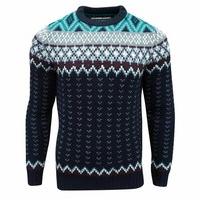 Soul Star Men\'s Carcus Nordic Double Knit Jumper Navy