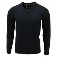 soul star mens alpha vee knitted jumper navy