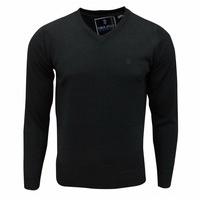 soul star mens alpha vee knitted jumper black