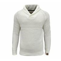 soul star mens tugger shawl neck knitted jumper ecru