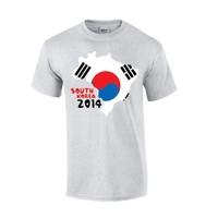 south korea 2014 country flag t shirt grey