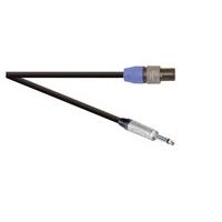Soundlab Speaker Lead NL2FC 2 Pole Speakon Plug to NP2C 6.35mm Mono Jack Plug 10M, Black Cable