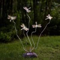 Solar light ASSISI Dragonfly, set of 5, with base