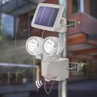 solar pir wall spotlight duo ip44 grey