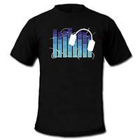 Sound and Music Activated Spectrum VU Meter EL Visualizer LED T-shirt (2AAA)