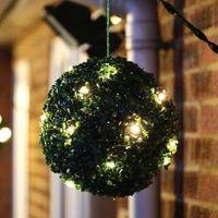 Solar 28cm Topiary Bush with 20 Warm LEDs