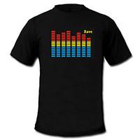 Sound and Music Activated EL Visualizer VU-Spectrum Dancer T-shirt (2AAA)