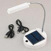 solar power flexible desktop 4 led reading lamp light