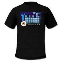 Sound and Music Activated Spectrum VU Meter EL Visualizer T-shirt (2AAA)