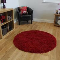 Soft Touch Warm Opulent Cosy Wine Shaggy Rug - Ontario 120cm (3ft11\