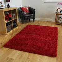 Soft Touch Warm Opulent Cosy Wine Shaggy Rug - Ontario 80 cm x 150 cm (2\'6\