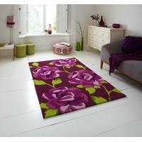 Soft Luxury Modern Purple Phoenix Floral Mat 793 - Phoenix 80cm x 150cm (2\'7 x 4\'11\