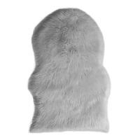 soft fluffy faux fur light grey sheepskin 60x90