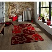 soft touch hand carved brown rich red floral lounge rug 33 phoenix 80c ...