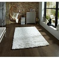 soft elegant high gloss quality cream shaggy pile rug savoy 120cm x 17 ...