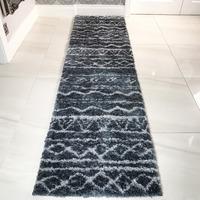 soft fluffy grey microfibre moroccan runner rug maya 63x240cm