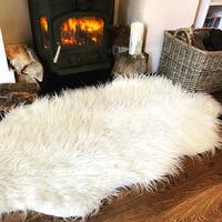 Soft Fluffy Cream Faux Double Sheepskin Rug