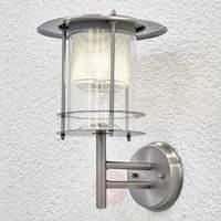 Solar LED wall light Liss made of stainless steel