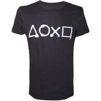 sony playstation spray painted buttons mens t shirt medium black ts240 ...