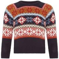 soul glory boys navy snowflake patterned kitted jumper size 7 8 years  ...