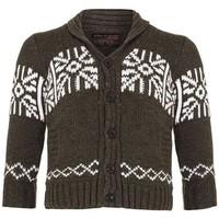 Soul glory - Dark Grey Mix Side Pocket Knitted Cardigan Size 7-8 Years boys\'s Cardigans in grey