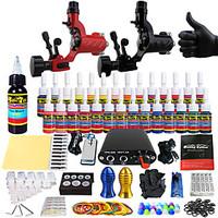 solong tattoo complete tattoo kit 2 pro machines 28 inks power supply  ...
