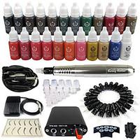 Solong Tattoo Rotary Tattoo Machine Permanent Makeup Pen 50 Needle Cartridges Ink Set Power Supply Foot Pedal EK102-6