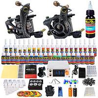 Solong Tattoo Complete Tattoo Kit 2 Pro Machine s 40 Inks Power Supply Needle Grips