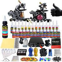 Solong Tattoo Complete Tattoo Kit 2 Pro Machines 28 Inks Power Supply Needle Grips