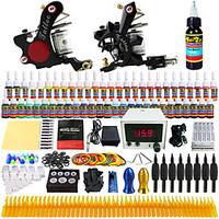 Solong Tattoo Beginner Tattoo Kit 2 Pro Machines Power Supply Needle Grips Tips US Dispatch